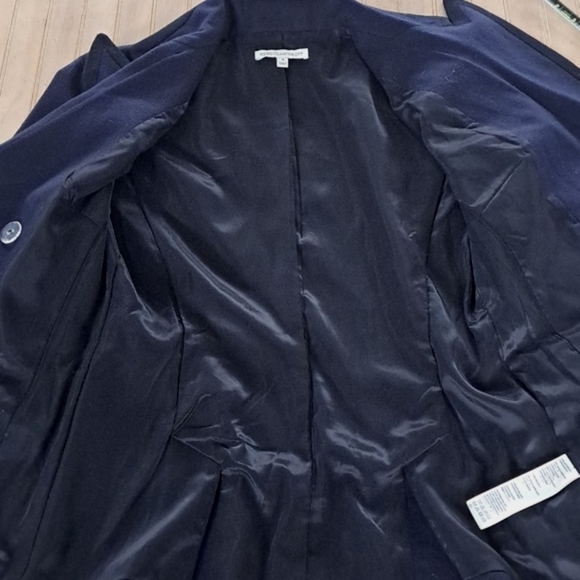 REBECCA MINKOFF Wool Blend Navy Blue & Black Tailored Structured Blazer - Picture 8 of 13